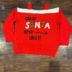 Planet Gold Red and White Sweater